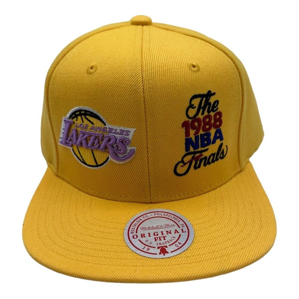 NWT Mitchell & Ness Los Angeles Lakers 1988 NBA Finals Snapback‎ Hat Cap Yellow